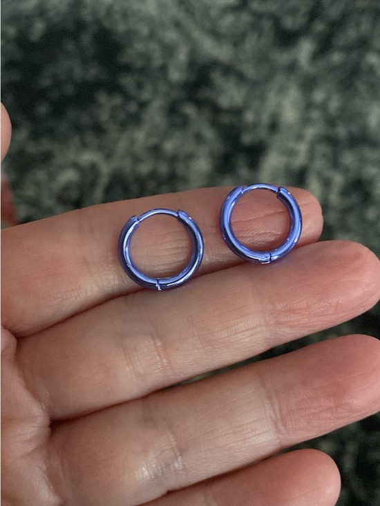 Jewelry - Small Purple Hoop Earrings - Lightweight Metal